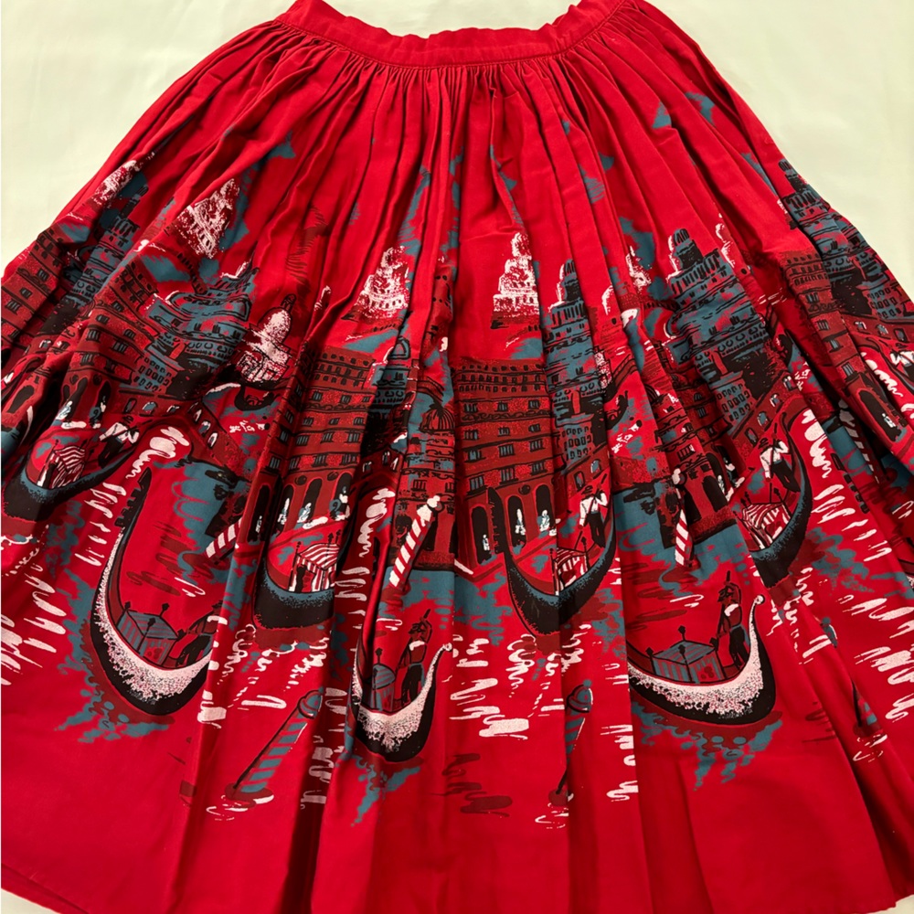 Pinup Girl Clothing Jenny Skirt Red Riviera S